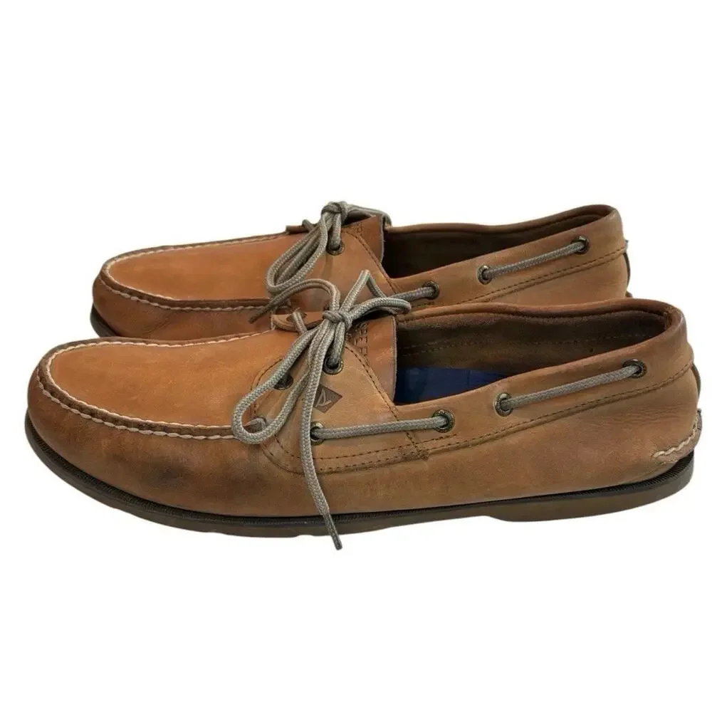 Sperry Top-Sider Authentic Original 2-Eye Boat Shoes Men’s 13M Tan Leather